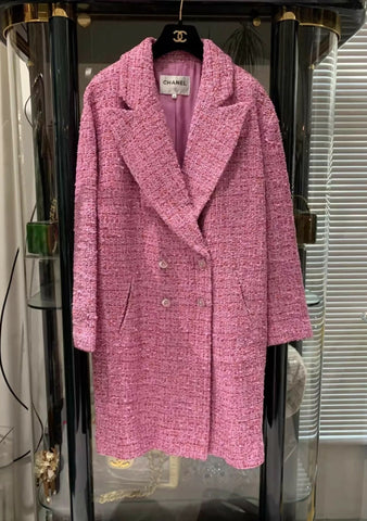 Chanel 22P Pink tweed coat