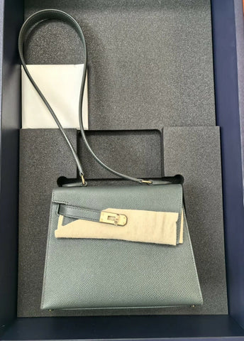 Hermès Kelly Sellier En Desordre 20 Gris Misty Epsom Permabrass Hardware