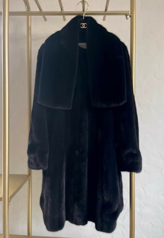 Dior black mink long coat