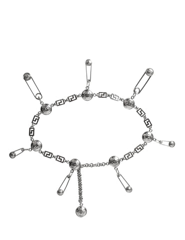 Versace Vintage SS 1994 Iconic Silver Medusa Safety Pin Chain Belt
