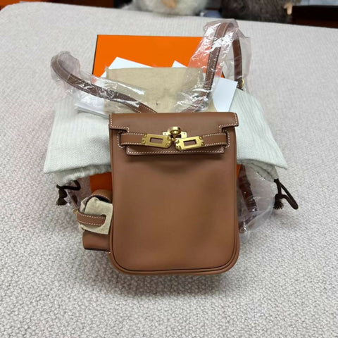 Hermès Mini Kelly Jump Backpack Gold Swift Gold Hardware