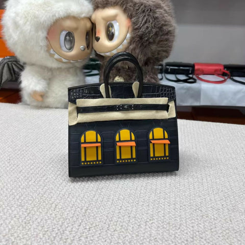 Hermès Night Sac Faubourg Birkin 20 SO BLACK Matte Alligator